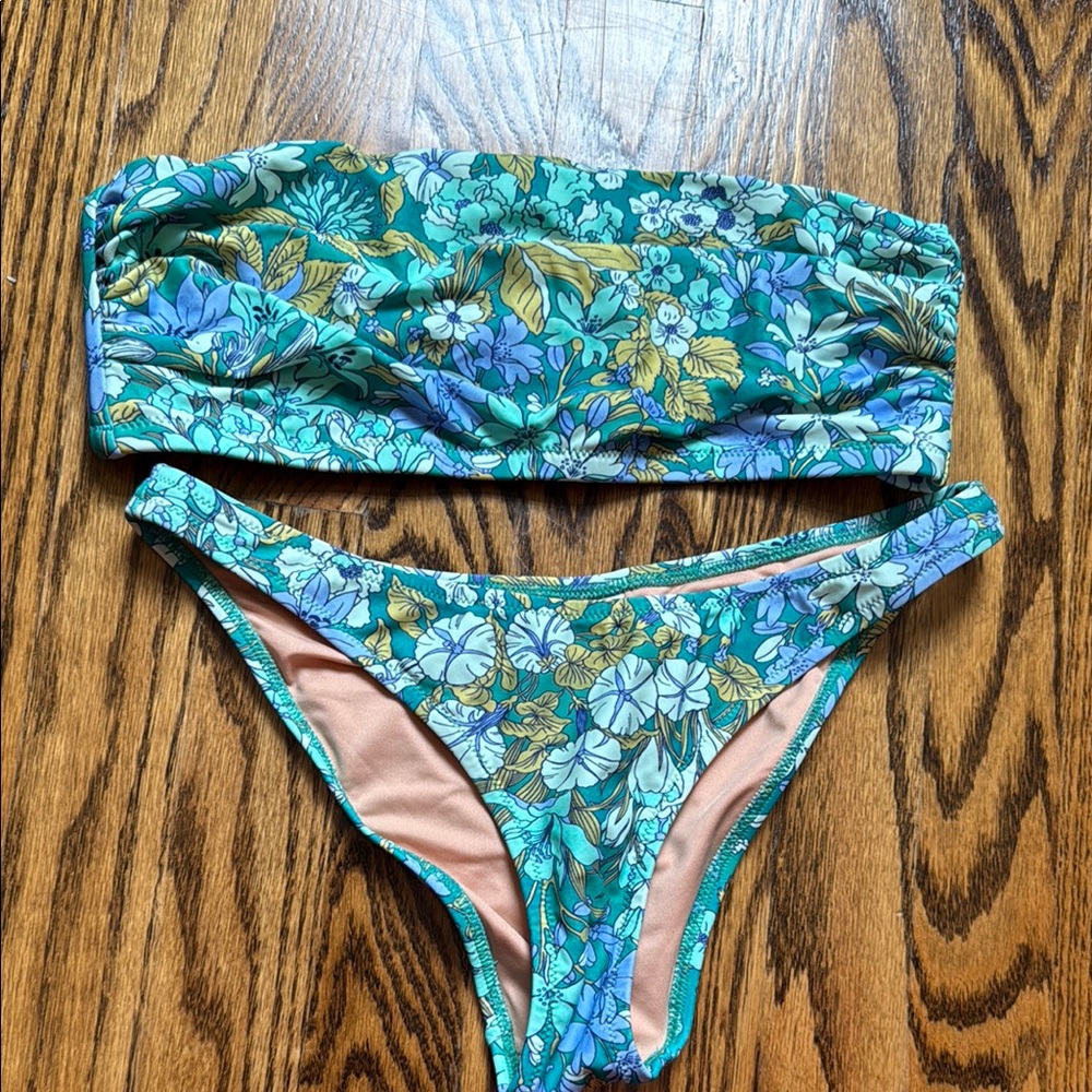 Jcrew Floral Bandeau Bikini Set small